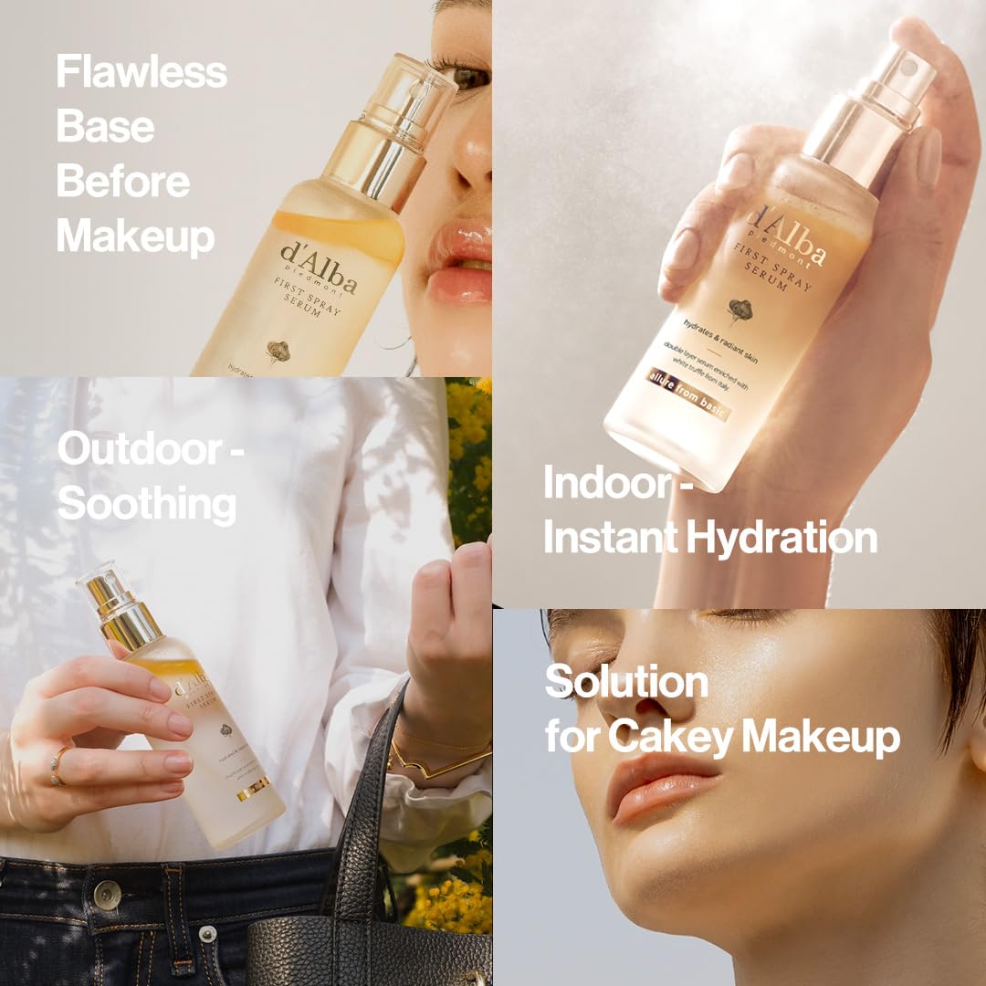 Piedmont Italian White Truffle First Spray Serum, Vegan Skin Care, Light-weight Face Moisturizer, Glow Serum for Radiant Skin, Non Comedogenic, All In One Mist, Korean Skin Care (3.38 fl oz.)