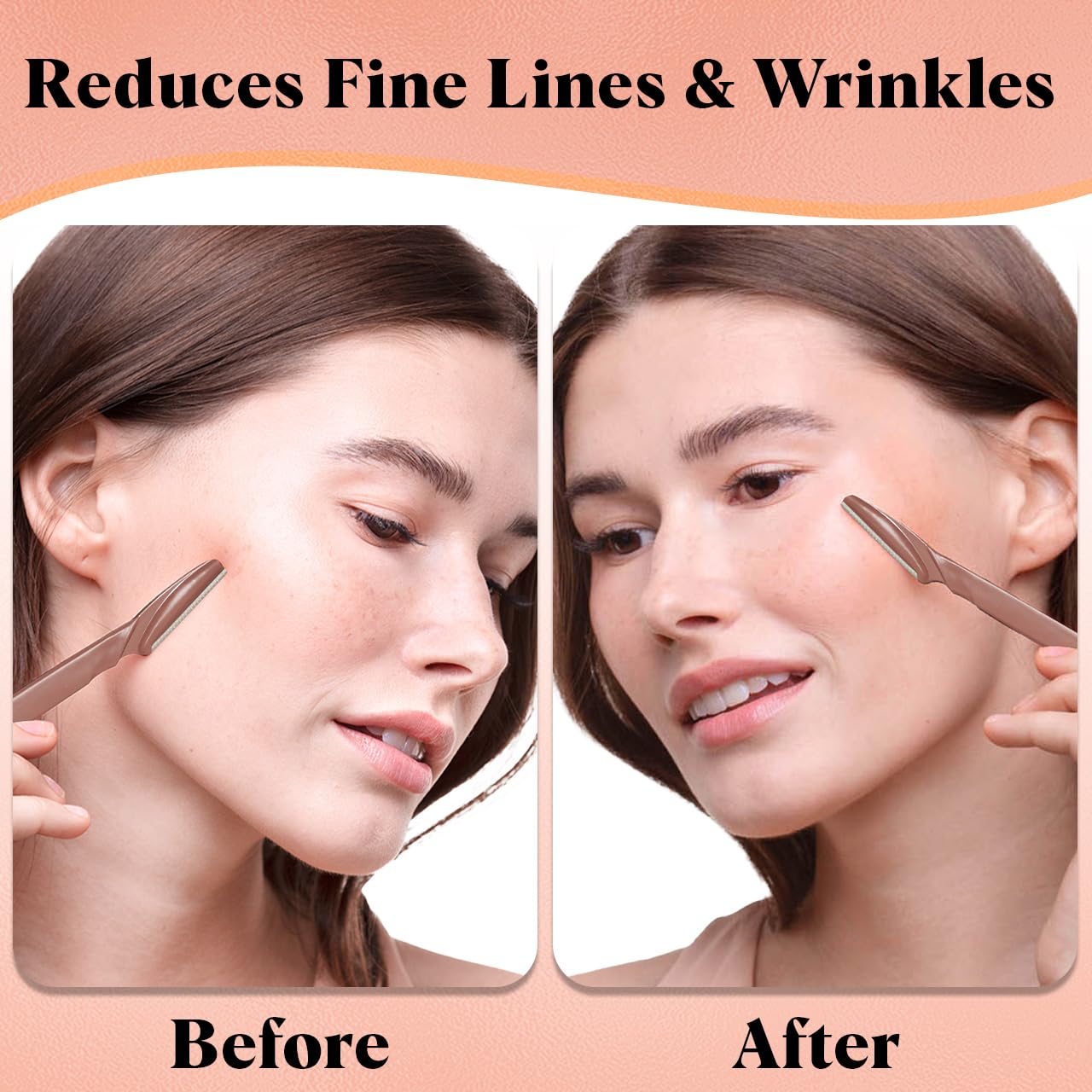 Kitsch Dermaplaning Tool - Face Razors for Women and Men, Dermaplane Razor for Women Face, Dermaplane Razor for Facial Hair Removal, Eyebrow Trimmer and Shaver, Skin Care Tools - 12pcs Terracotta