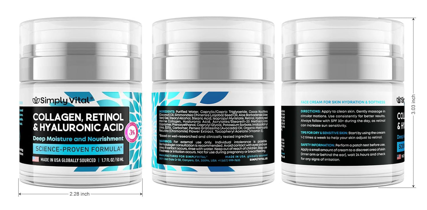 Collagen, Retinol & Hyaluronic Acid Cream