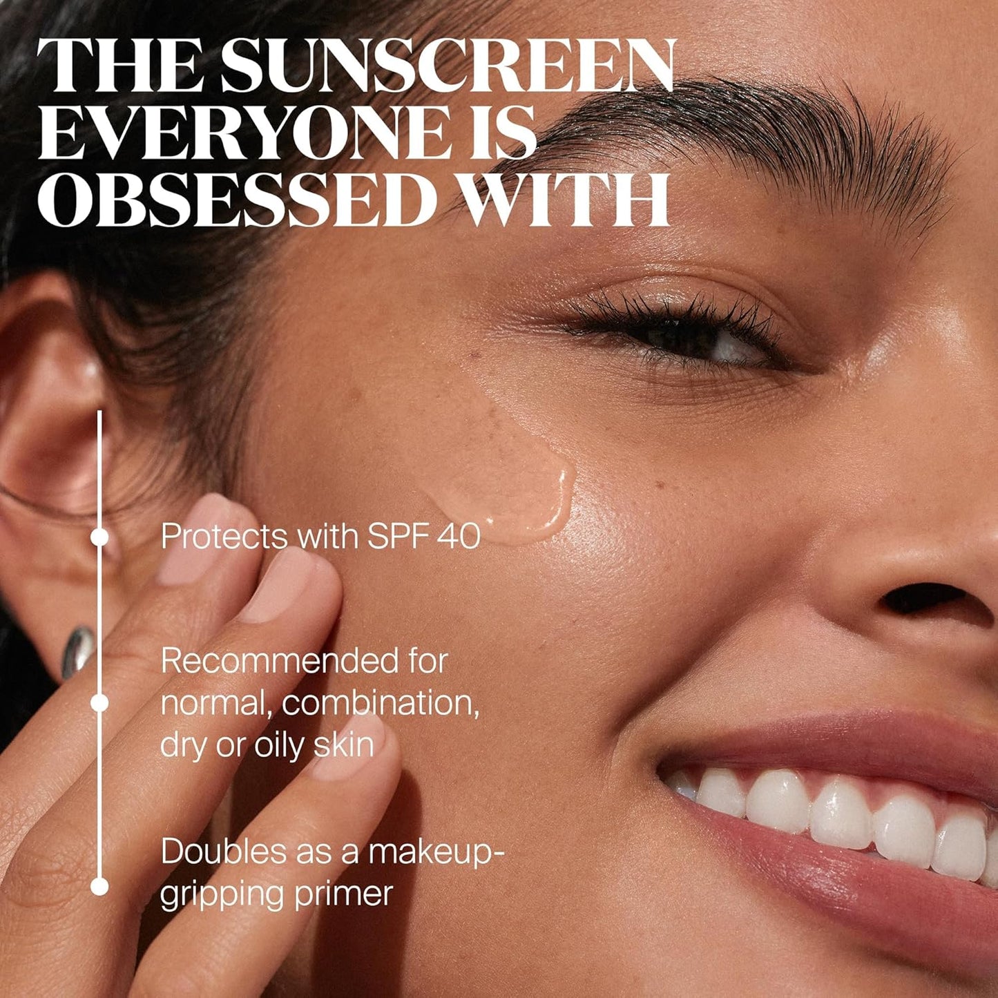 Unseen Sunscreen - SPF 40 - Invisible, Broad Spectrum Face Sunscreen + Makeup-Gripping Primer - Weightless, Scentless, Oil Free - For All Skin Types & Skin Tones - 1.7 fl oz